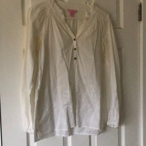 Lilly Pulitzer Cream Button-Down Blouse